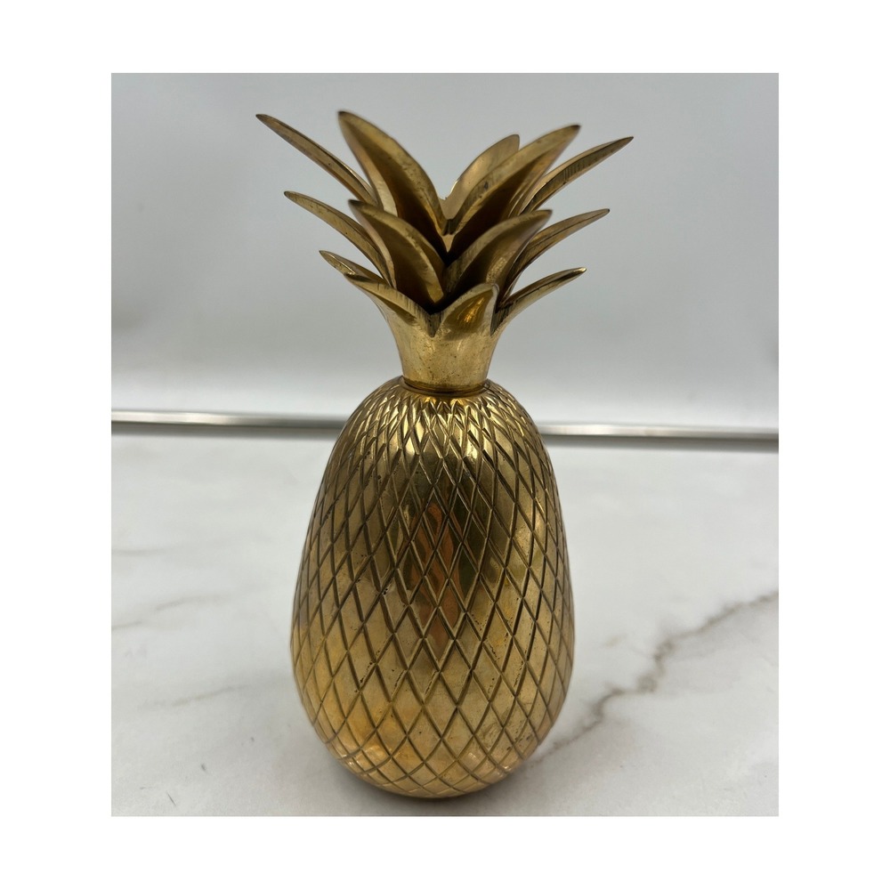 Vintage Penco Industries Brass Pineapple Figurine 7" Hospitality Decor India